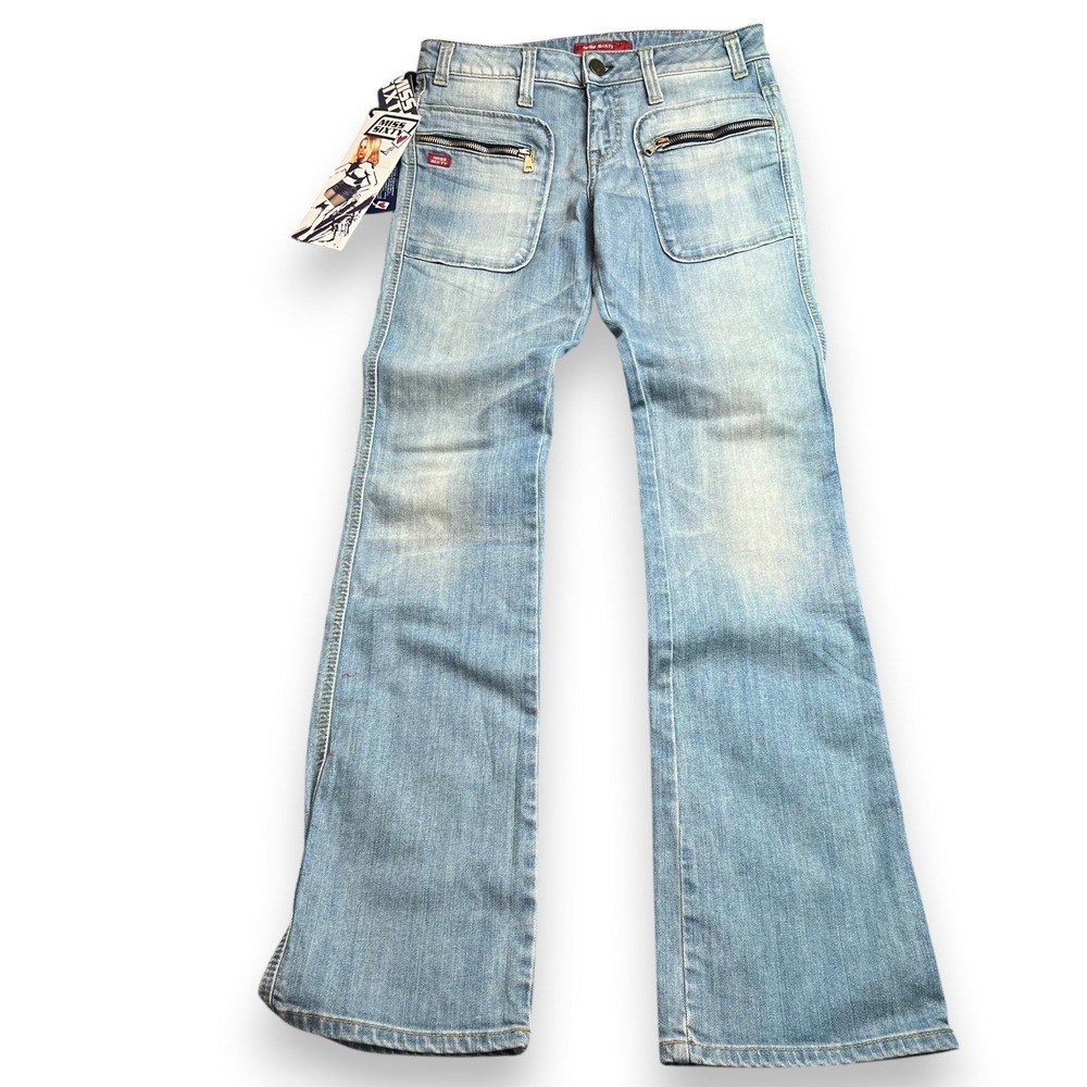 NWT Miss Sixty Vintage Flare Leg Denim Jeans Women 30 Blue Y2K Gorpcore Gyaru